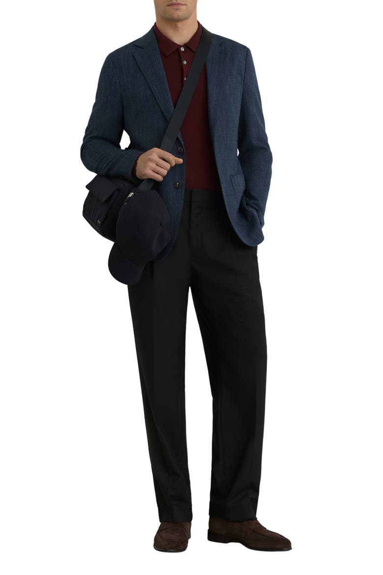 Manci Herringbone Sport Coat, Alternate, color, NAVY