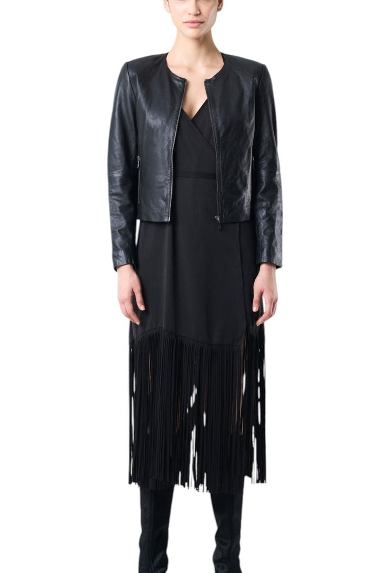 Denver Leather Jacket, Alternate, color, Black