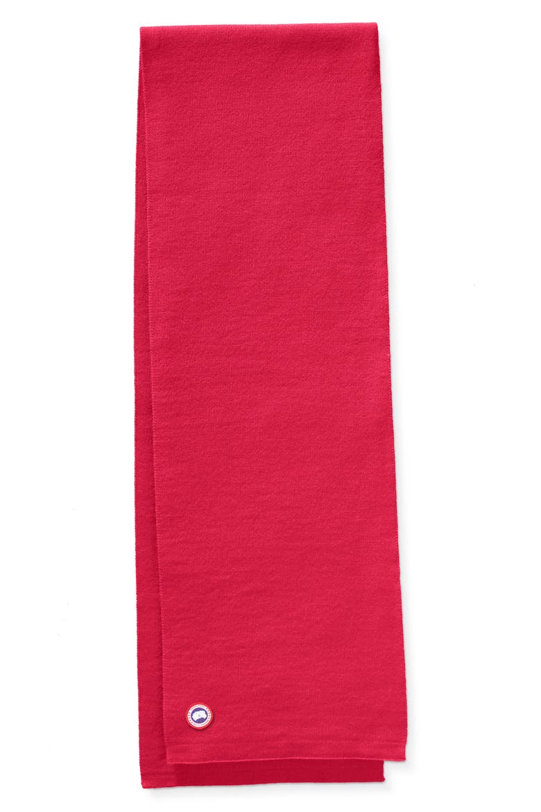 Merino Wool Scarf, Alternate, color, RED