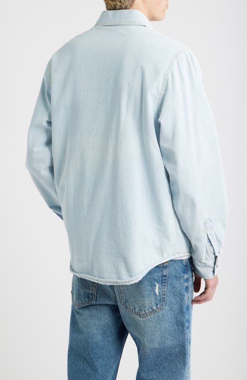 925 Originals Bozeman Fleece Lined Snap-up Denim Shirt Jacket In White