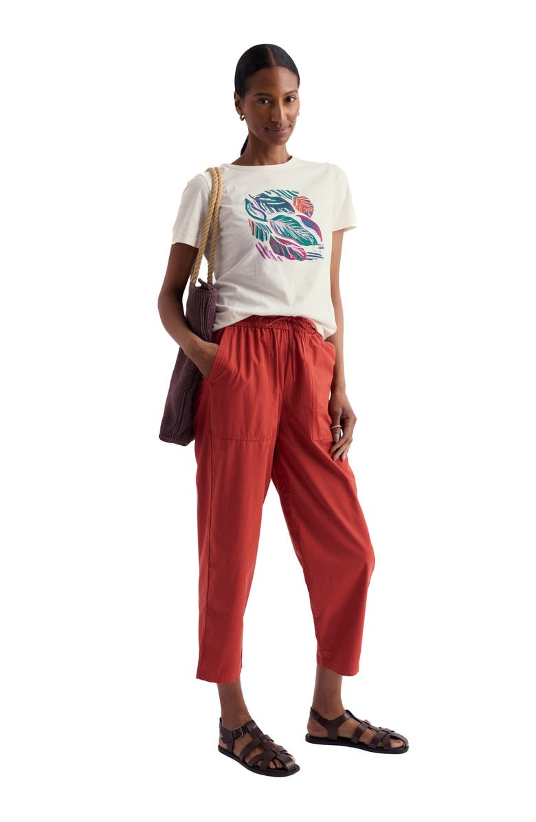 Seasalt Cornwall Sholl Drawstring Tapered Organic Cotton Twill Pants, Alternate, color, Masala