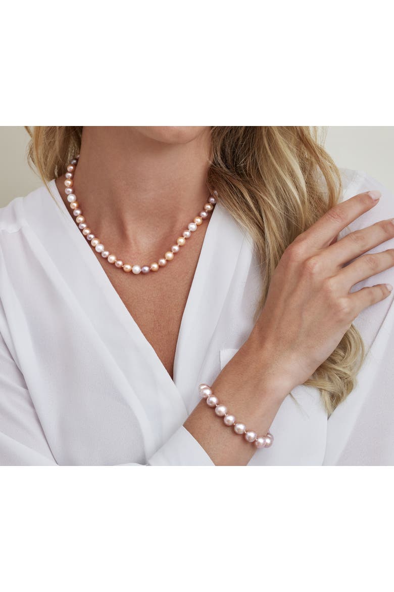 9.5-10.5mm Pink Freshwater Pearl Bracelet - Premier AAAA Quality, Alternate, color, White Gold Clasp