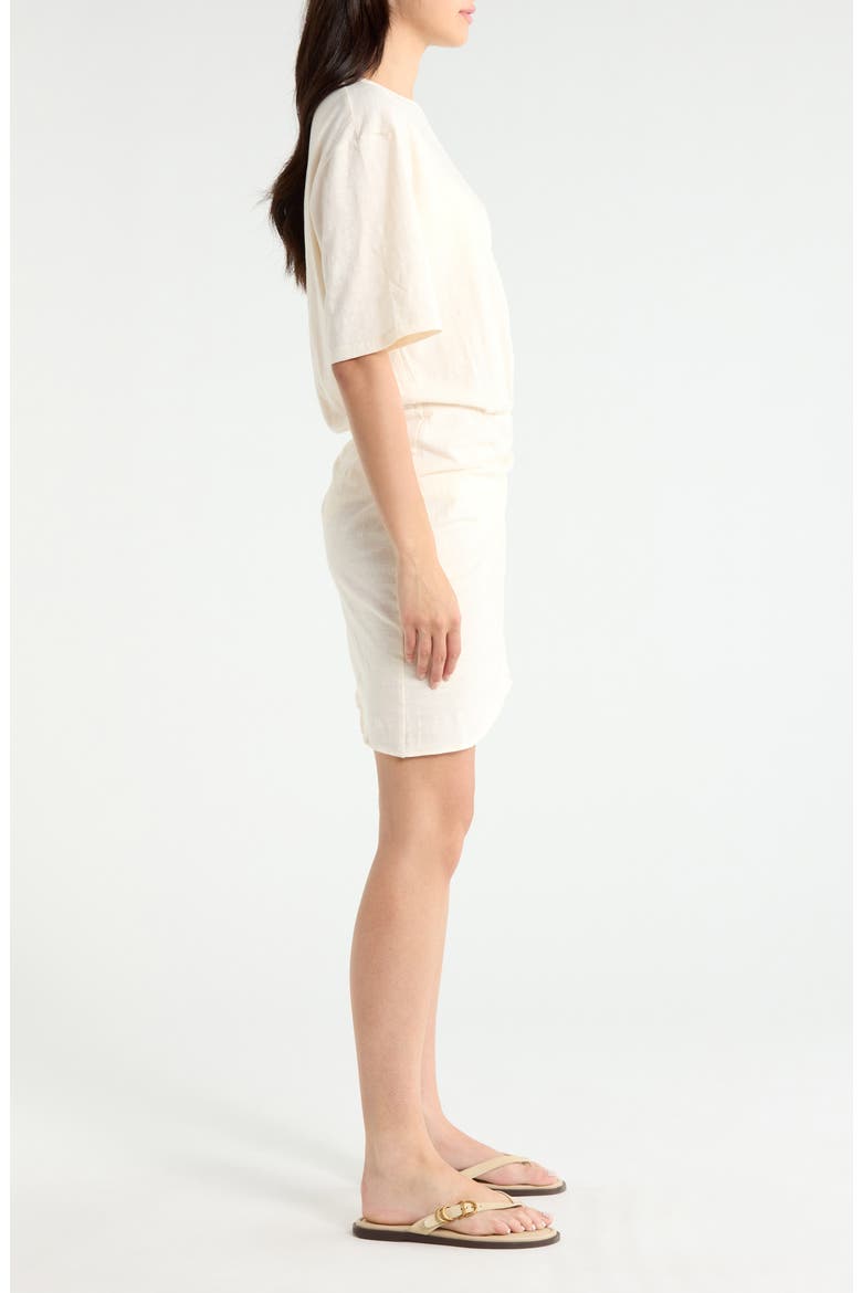 Shirred Side Cover-Up Shirt Dress, Alternate, color, CREAM