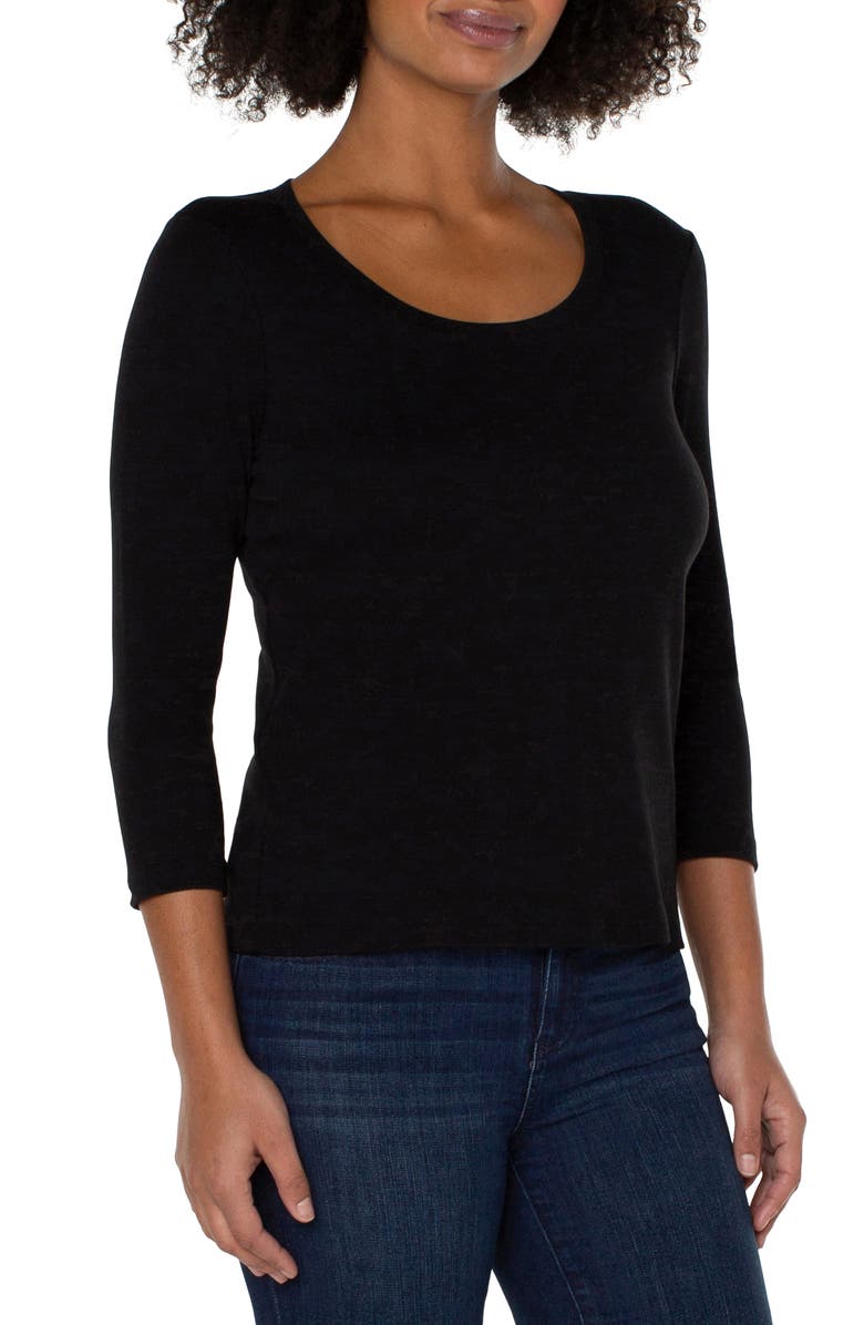 Liverpool Los Angeles Scoop Neck Cotton T-Shirt, Alternate, color,