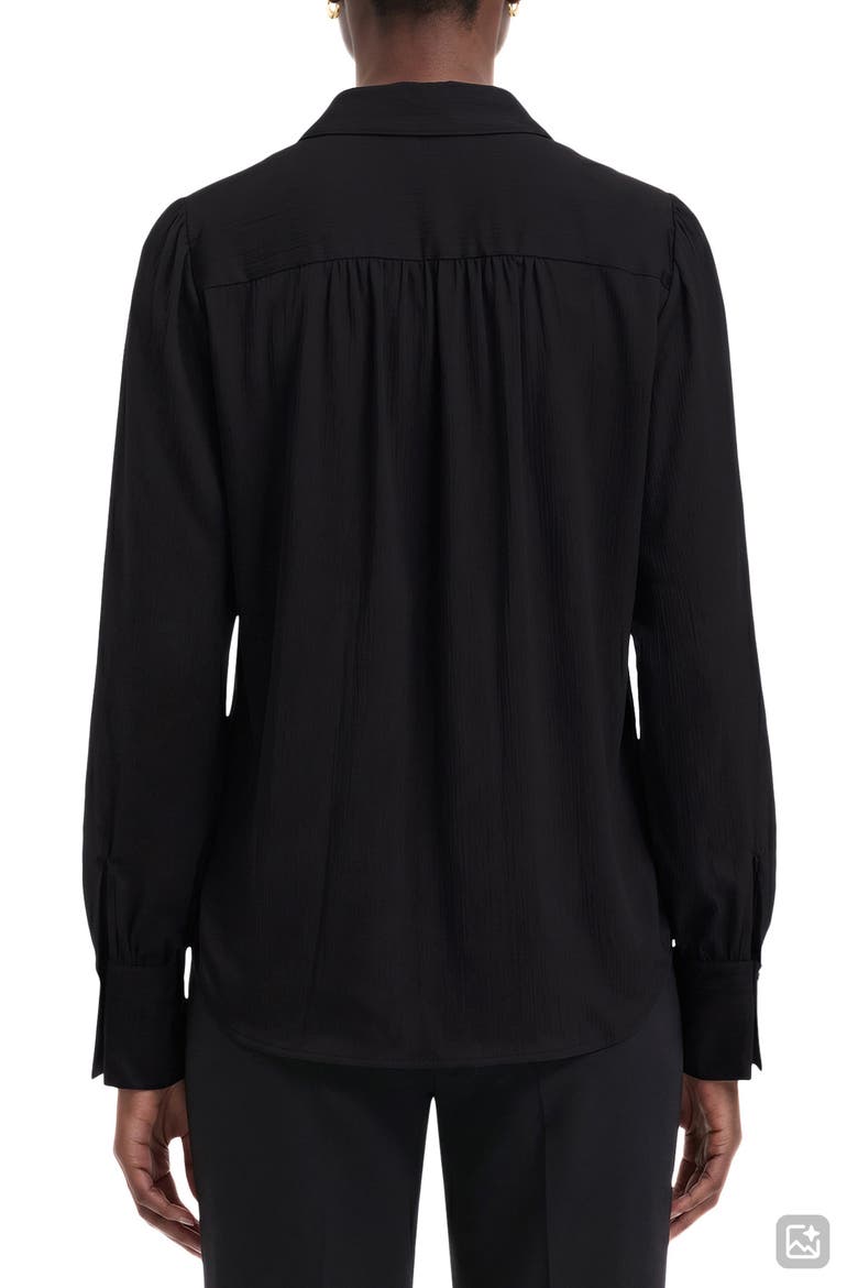 Textured Crepe Long Sleeve Top, Alternate, color, ANNE BLACK