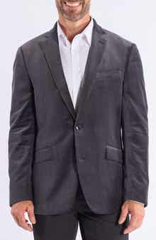 SAVILE ROW CO Mid Grey Velvet Blazer