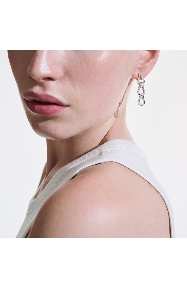 John Hardy Surf Pavé Diamond Link Drop Earrings, Alternate, color, Silver