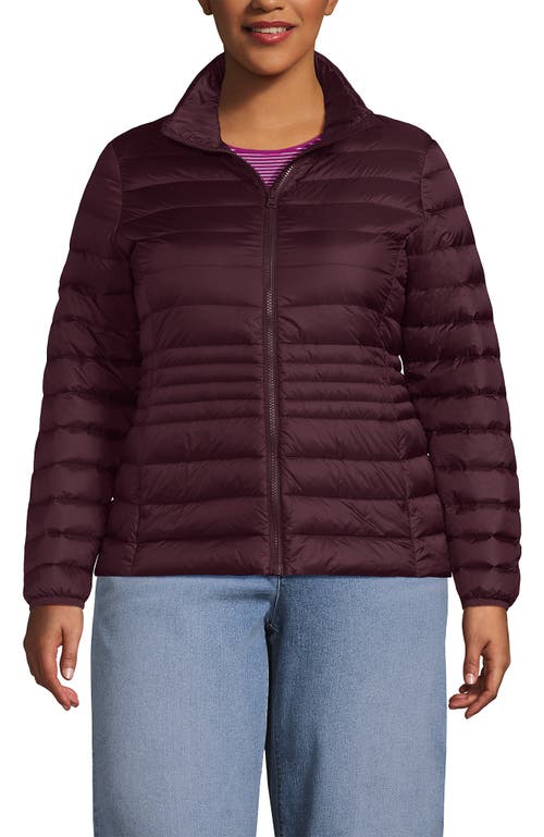 Lands' End Plus Size Wanderweight Packable Print Down Jacket In Purple