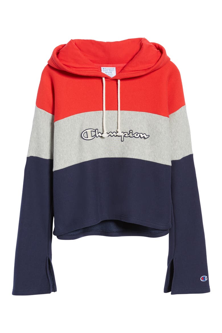 Colorblock Hoodie, Alternate, color, RED SPK/ OXFRD GRY/ IMPIND