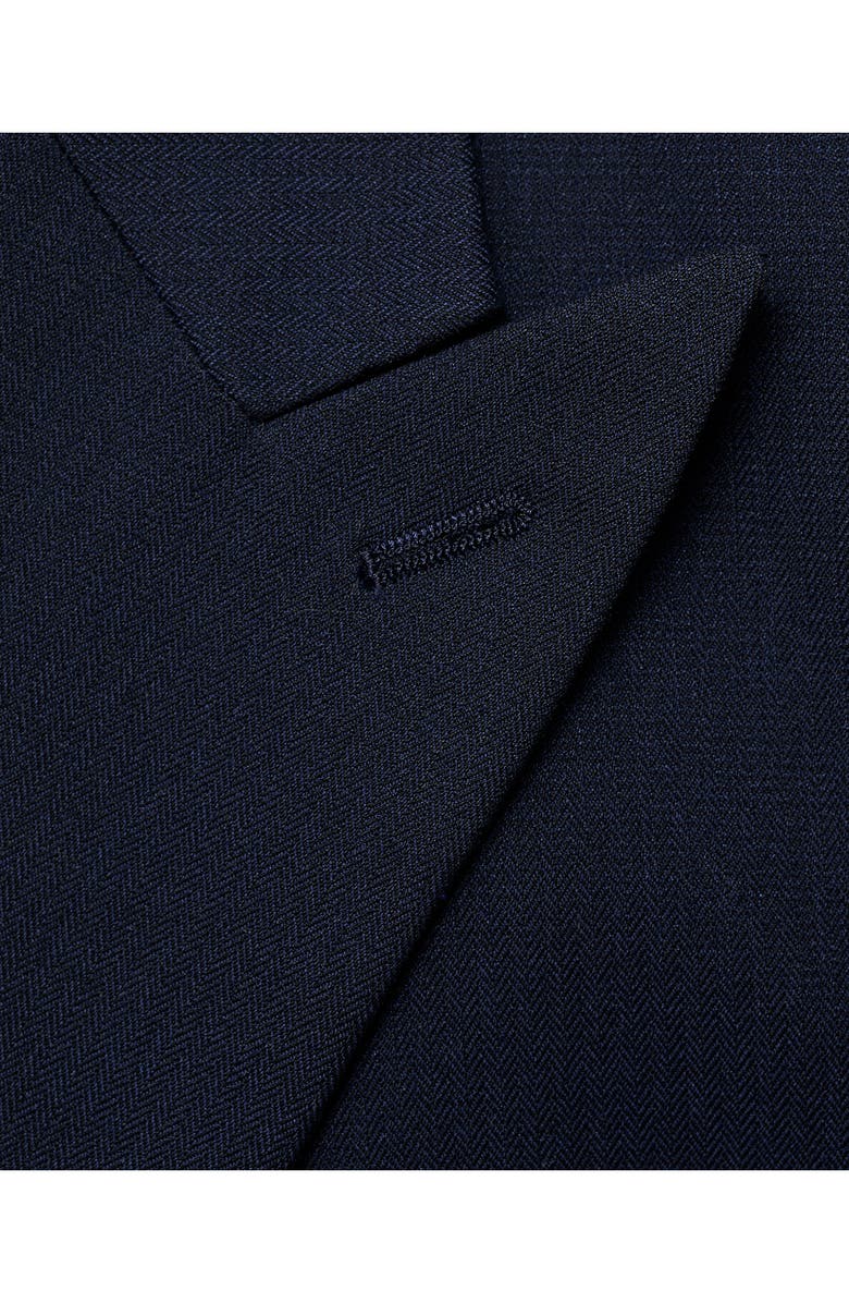 MANGO Slim Fit Double Breasted Blazer, Alternate, color, Navy