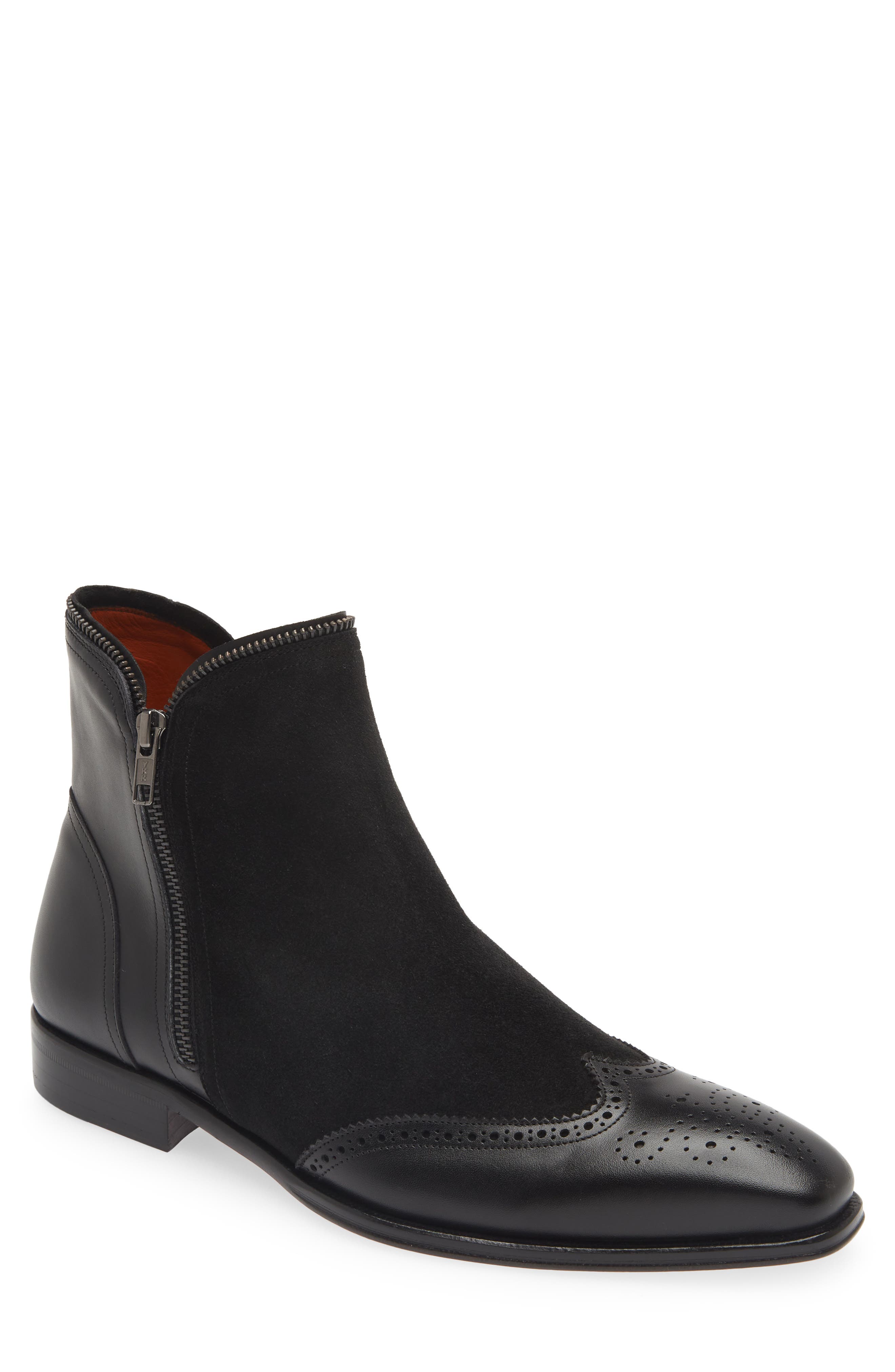 Mezlan Camilleri Wingtip Ankle Boot, Main, color, Black