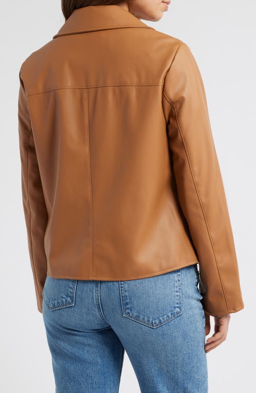 Shop Sam Edelman Faux Leather Swing Jacket In Saddle