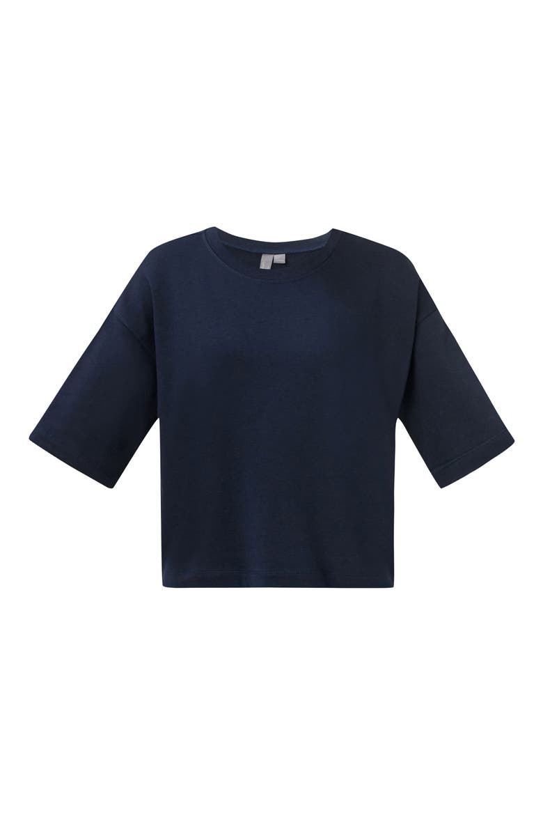 Short Sleeve Sweatshirt, Alternate, color, NAVY BLUE