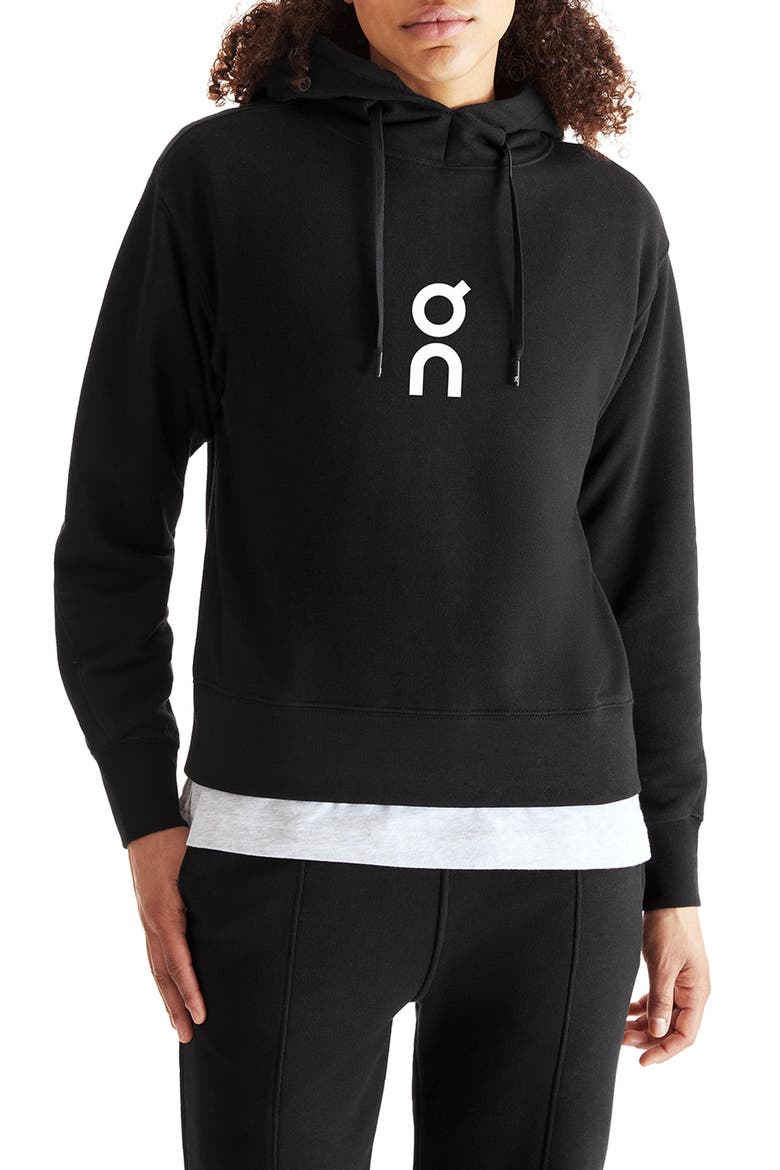 Club Oversize Organic Cotton Blend Hoodie, Main, color, BLACK