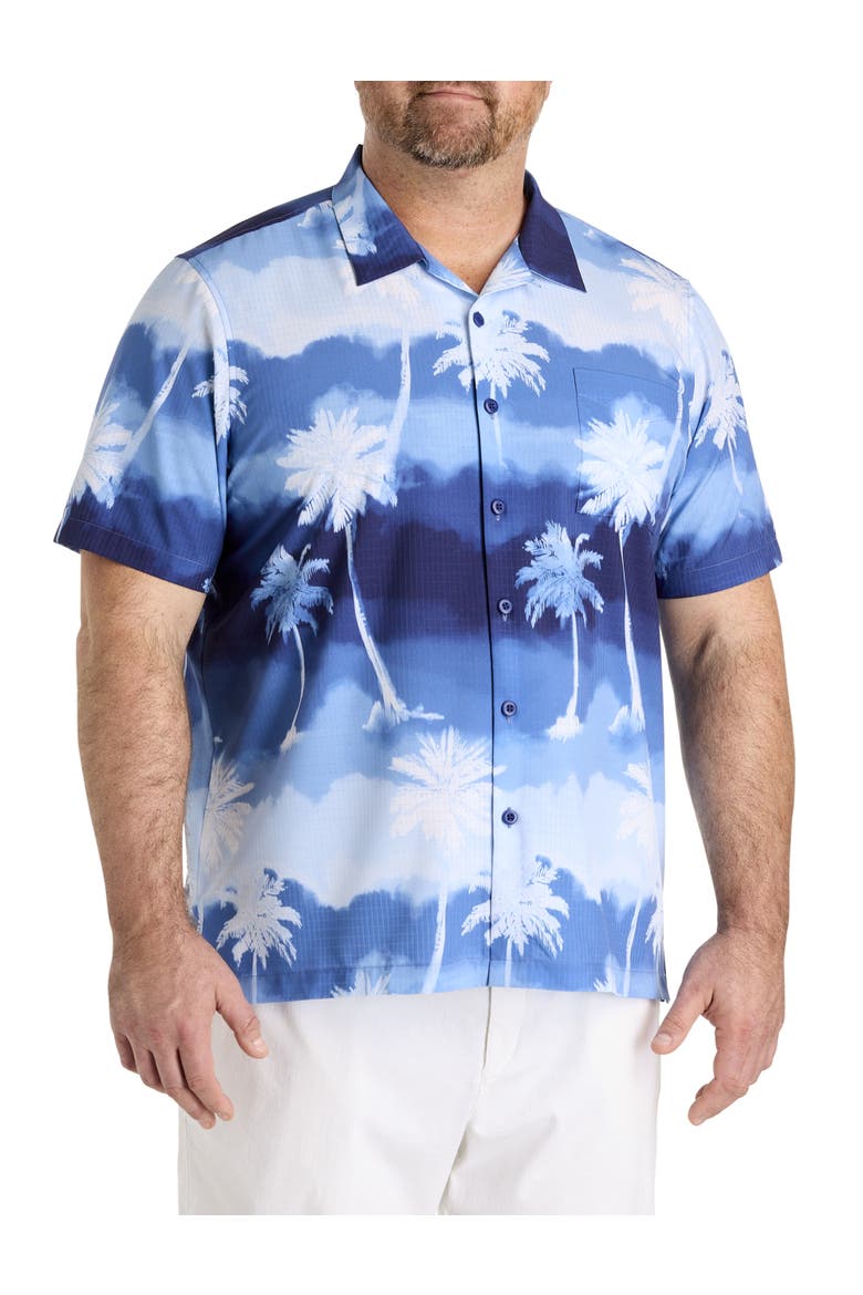 Big & Tall Bahama Coast Palm Showers Sport Shirt, Main, color, GLACIER BLUE