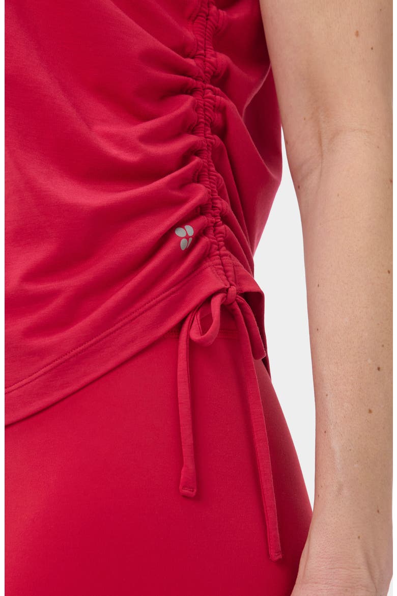 Soft Flow Studio Ruched Tank, Alternate, color, CRIMSON RED