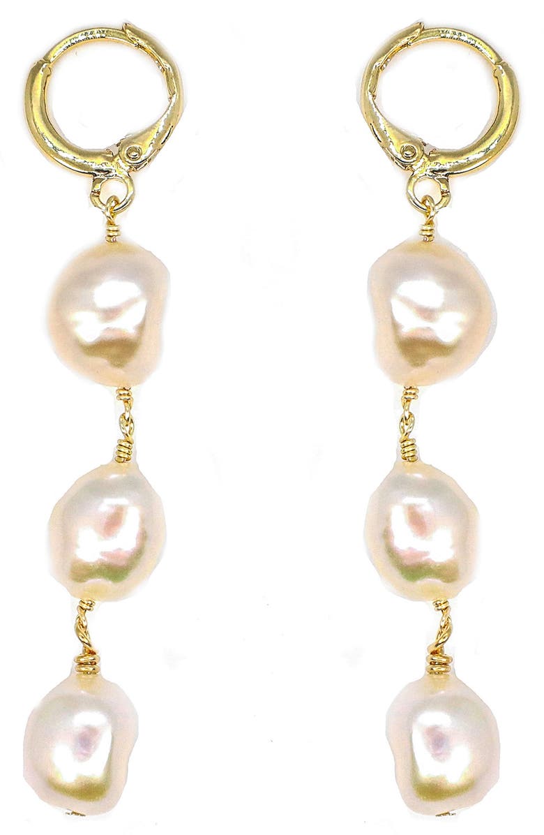 LA MENO Poppy Baroque Pearl Earrings, Main, color, 