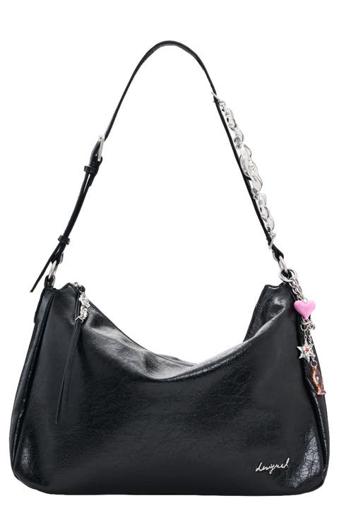 Square Faux Leather Shoulder Bag