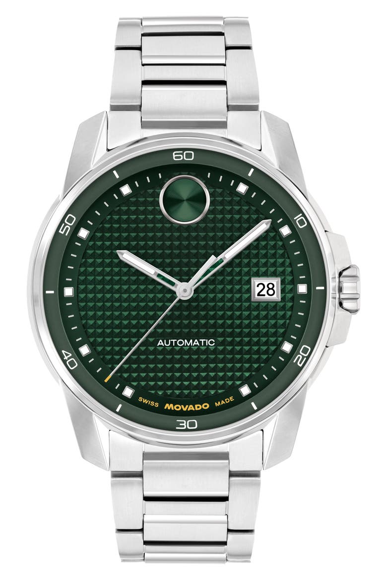Bold Verso Automatic Bracelet Watch, 41mm, Main, color, GREEN