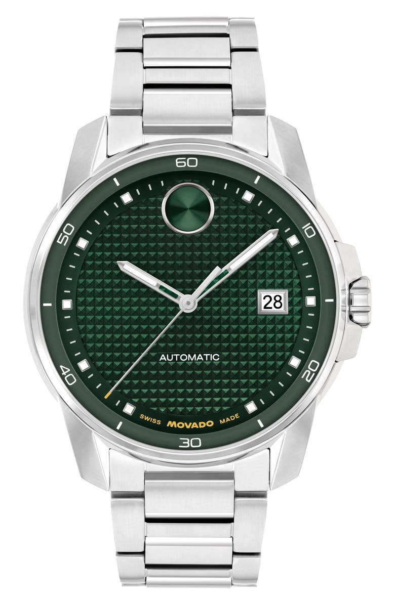 Movado Bold Verso Automatic Bracelet Watch, 41mm, Main, color, Green
