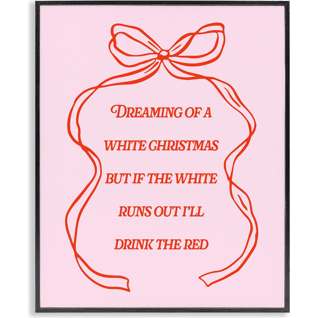 Stupell Industries Dreaming Of A White Christmas Framed Wall Art In Pink