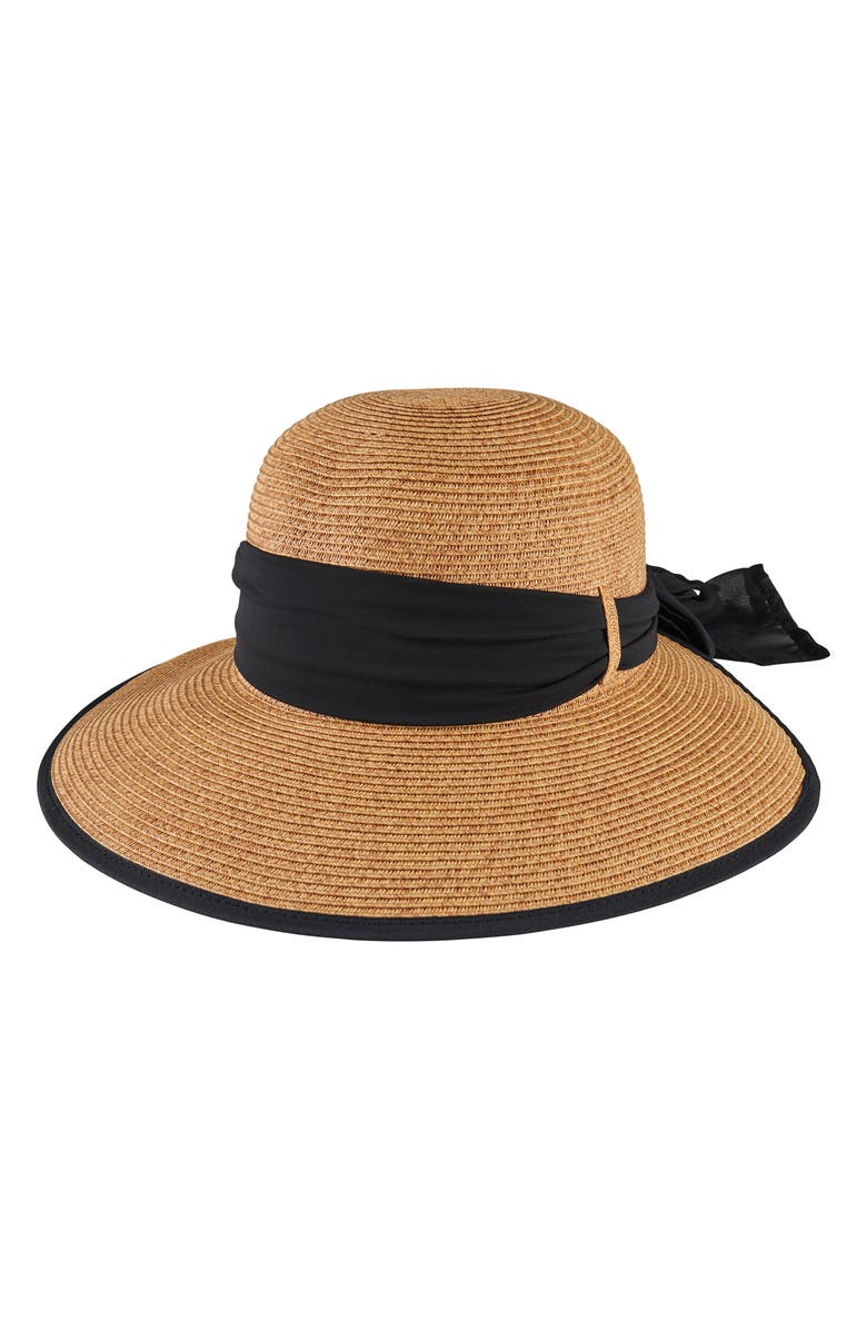 San Diego Hat Brunch Date Ribbon Hat, Main, color, Natural Black
