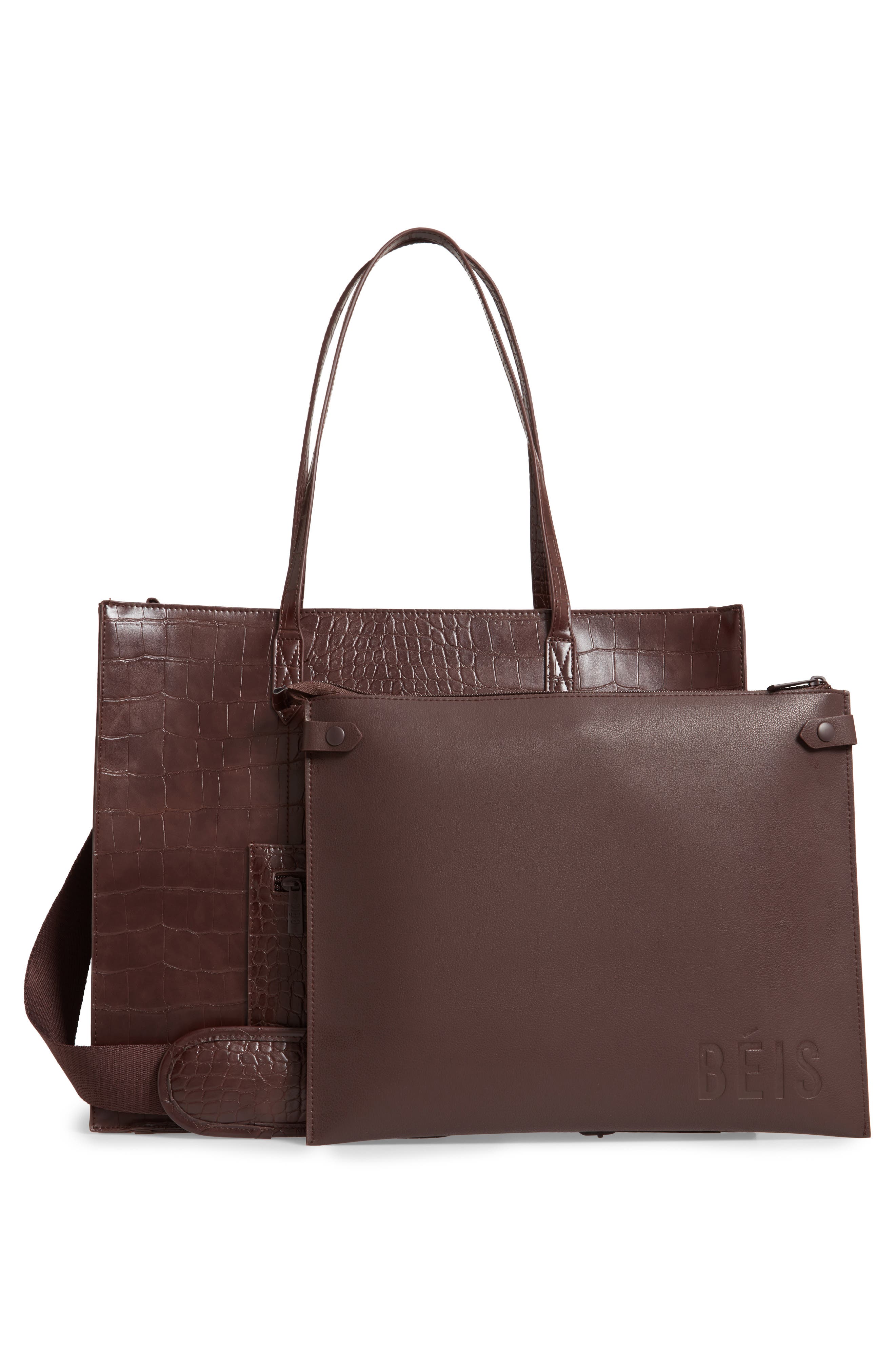 Large Work Tote, Alternate, color, ESPRESSO CROC