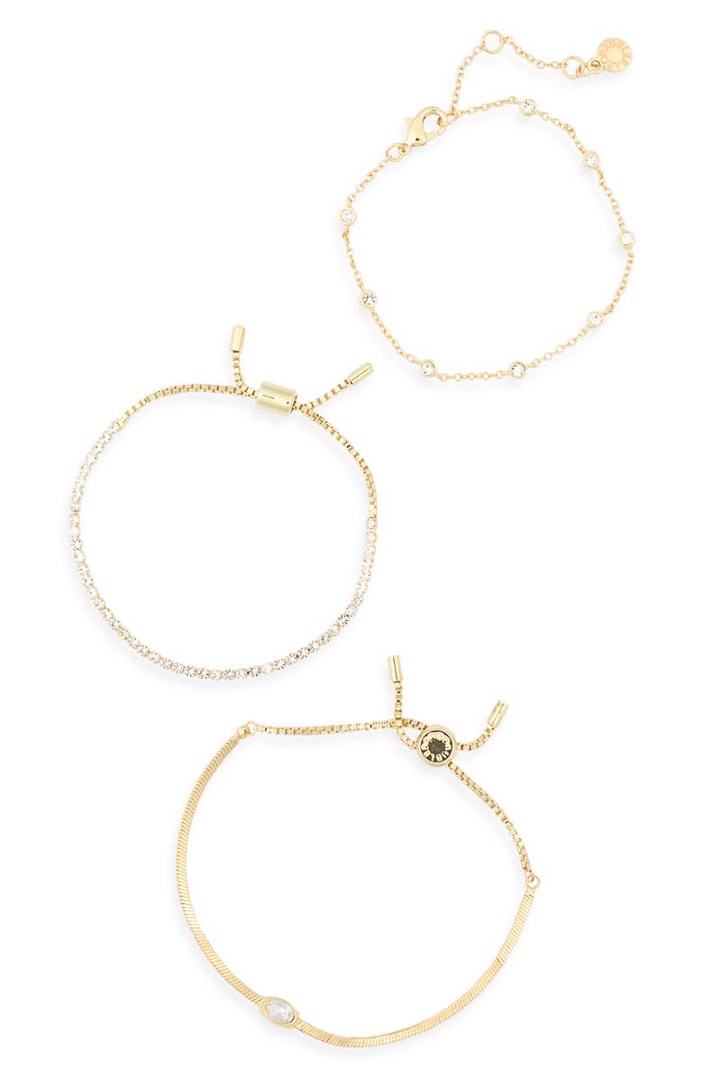 BaubleBar Set of 3 Chain Bracelets, Alternate, color, Gold