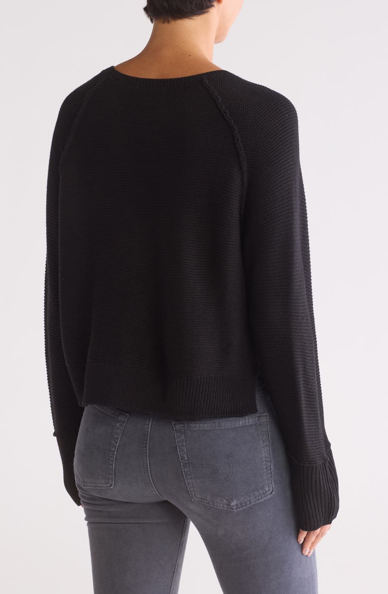 Adrianna Papell Exposed Seam Sweater, Alternate, color, Black