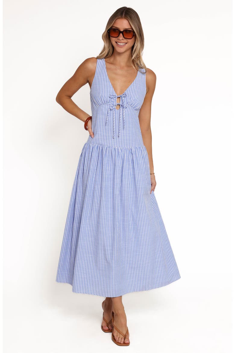 Vanessa Cotton Maxi Dress, Alternate, color, NAVY PINSTRIPE