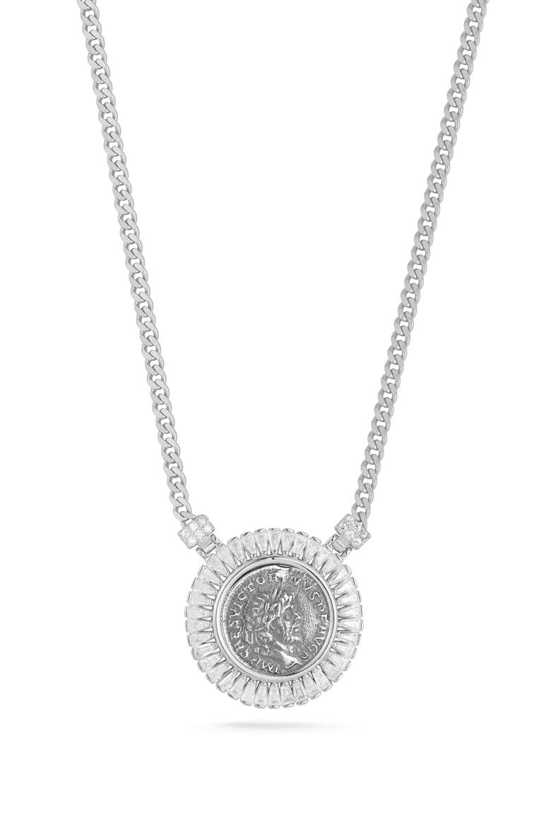 Coin Necklace, Main, color, SILVER