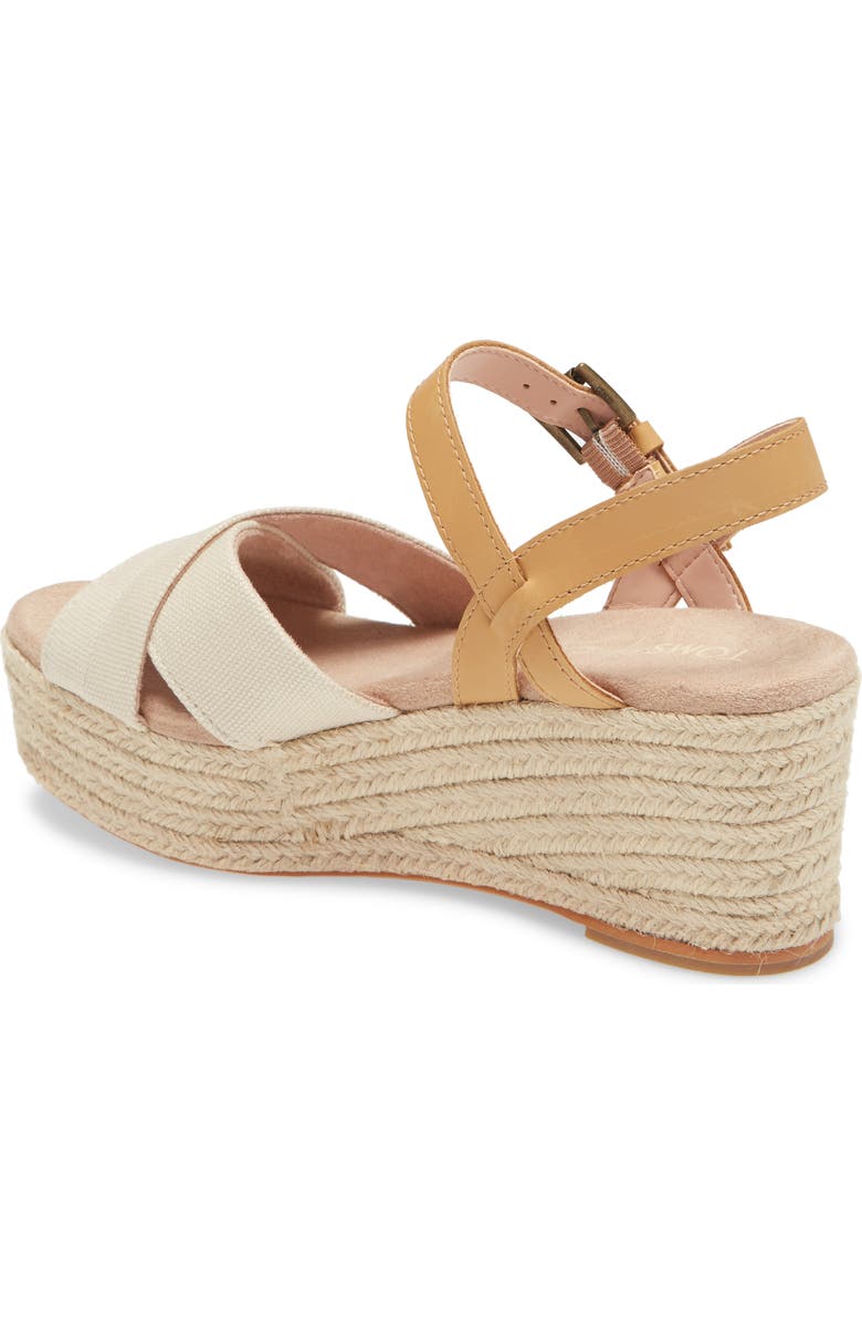 TOMS Willow Espadrille Platform Wedge Sandal, Alternate, color,