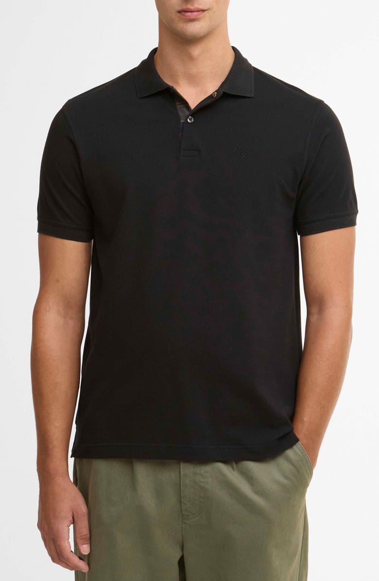Barbour Tailored Fit Pima Cotton Polo, Main, color, Black