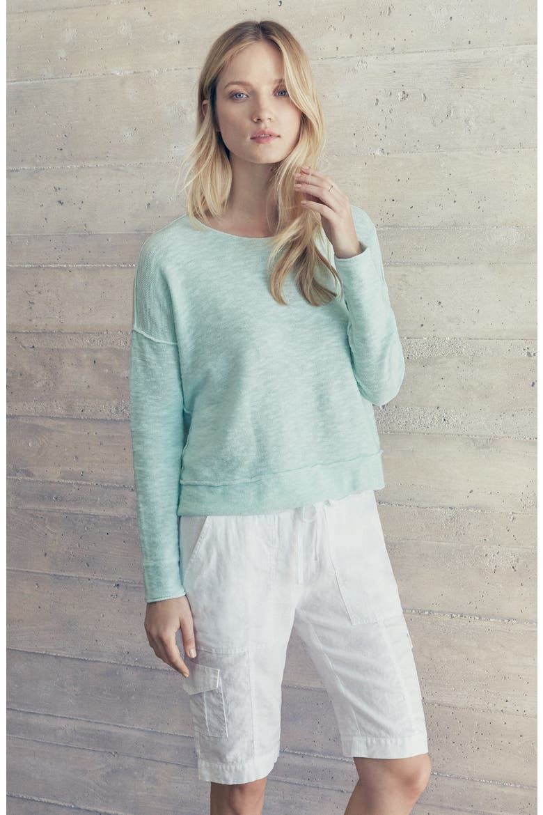 Round Neck Knit Boxy Top, Alternate, color, ASH