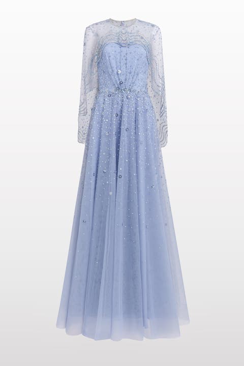 Oliver Beaded-Appliqué Maxi Dress