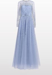 Jenny Packham Oliver Beaded-Appliqué Maxi Dress