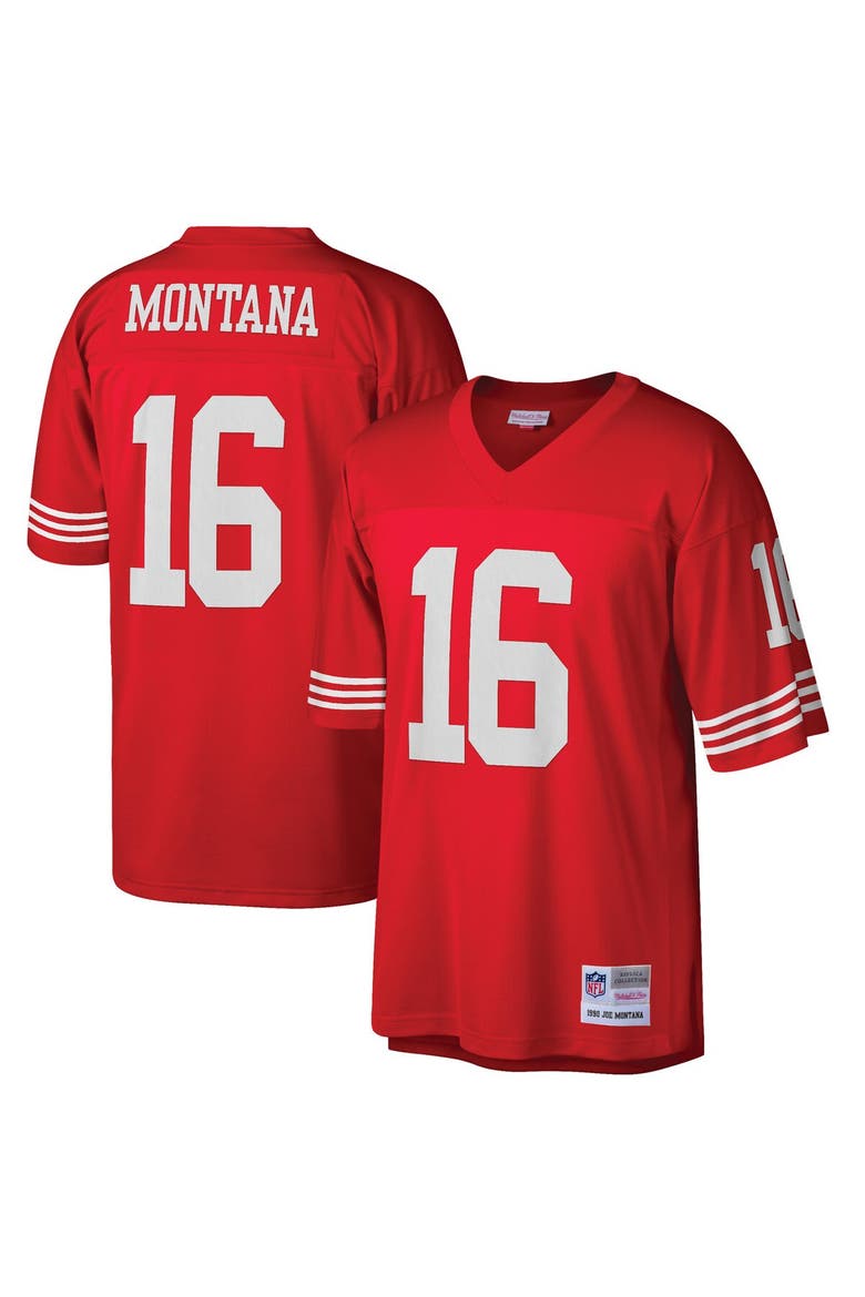 Men's Mitchell & Ness Joe Montana Scarlet San Francisco 49ers Big & Tall 1990 Retired Player Replica Jersey, Alternate, color, Scarlet