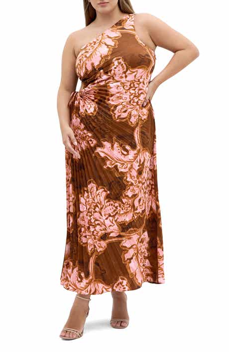 City Chic Alice Bloom One-Shoulder Maxi Dress