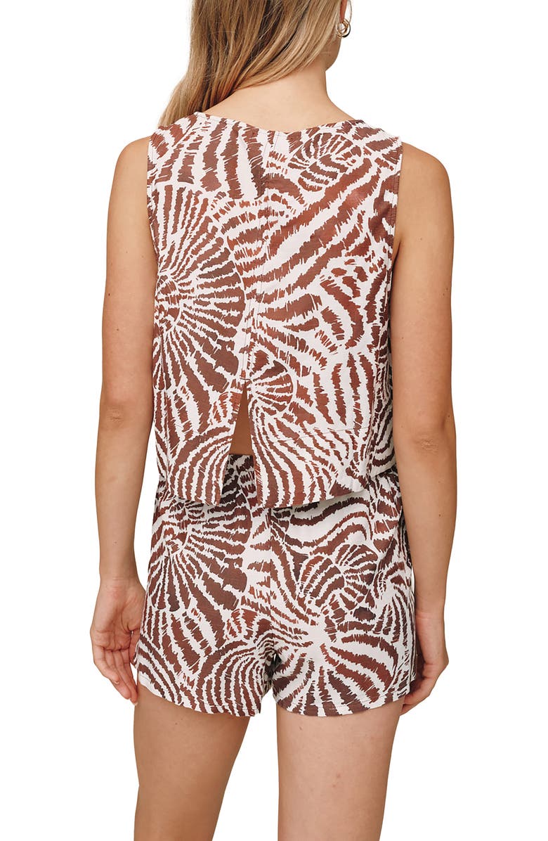 Bella Dahl Sleeveless Split Back Boat Neck Top, Alternate, color, Abstract Shell Print