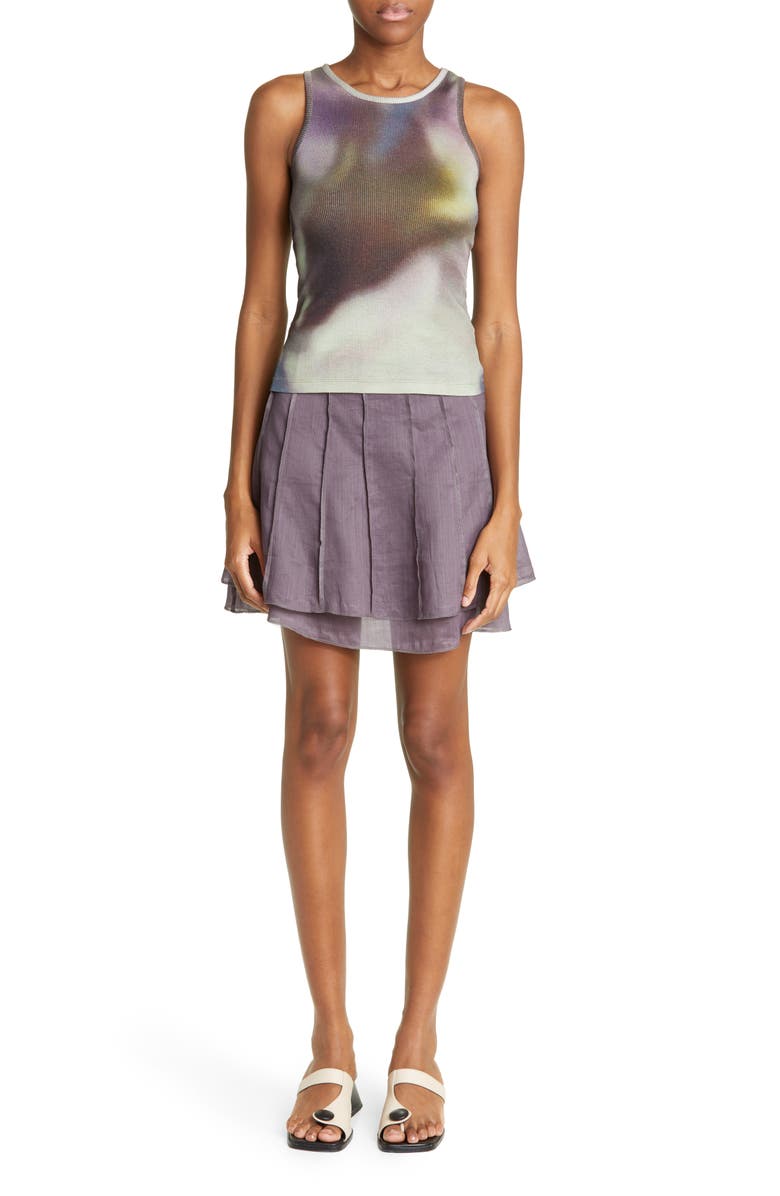 Paloma Wool Floe Print Organic Cotton Rib Tank Top, Alternate, color, 