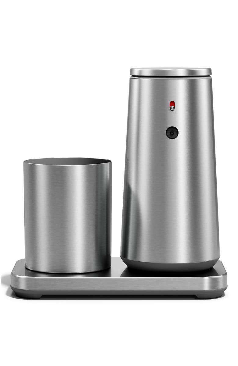 simplehuman Rechargeable Sensor Pump Foam Soap Dispenser with Caddy Cup, Alternate, color, Silver