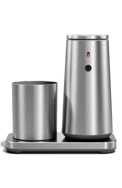 Simplehuman Rechargeable Sensor Pump Foam Soap Dispenser With Caddy Cup In Silver