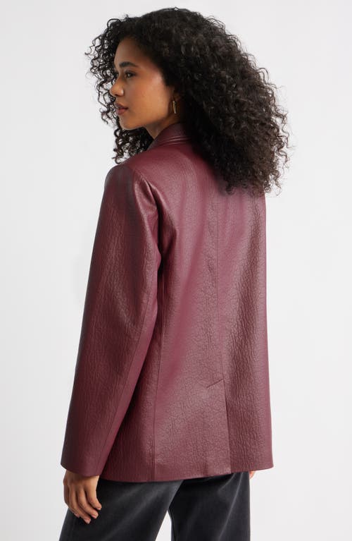 Open Edit Pebble Faux Leather Jacket In Purple