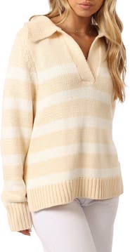 Petal & Pup Shea Stripe Johnny Collar Sweater
