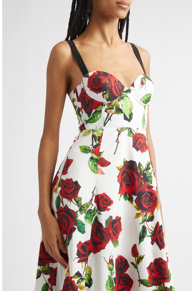 Sutton Floral Print Maxi Dress, Alternate, color, WHITE/ RED ROMANTIC ROSE