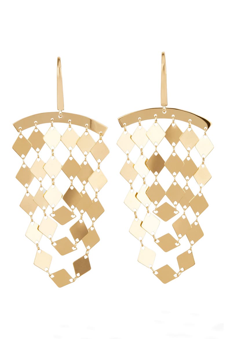 14K Gold Small Kite Cascade Earrings, Main, color, YELLOW GOLD