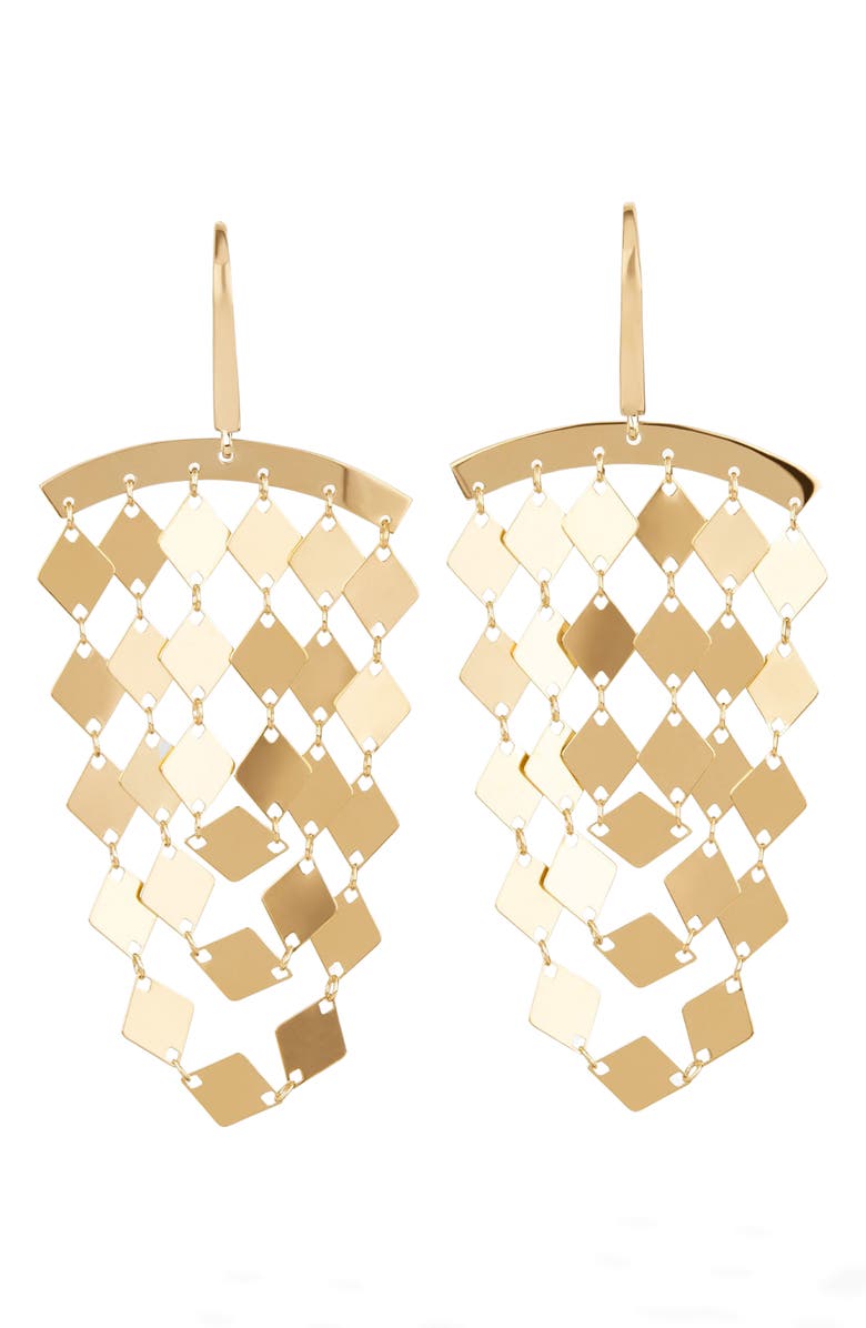 LANA 14K Gold Small Kite Cascade Earrings, Main, color, Yellow Gold