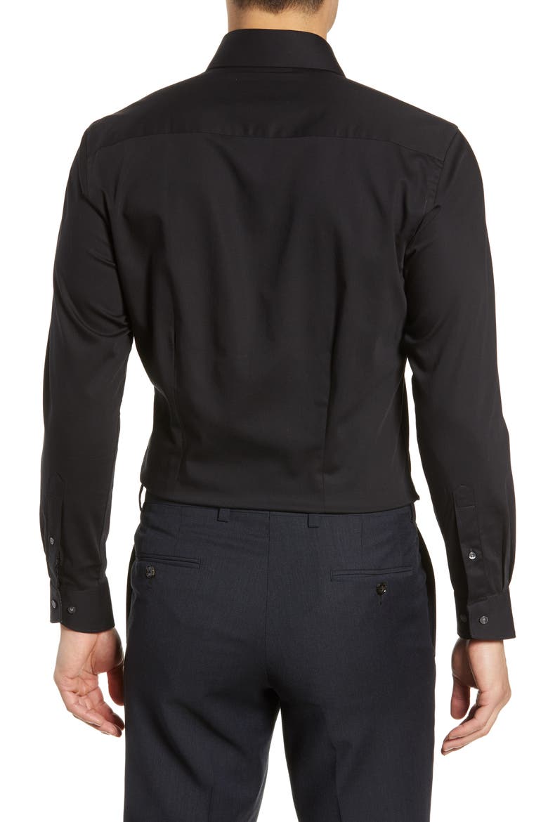 Endurance Extra Slim Fit Stretch Solid Dress Shirt, Alternate, color, BLACK
