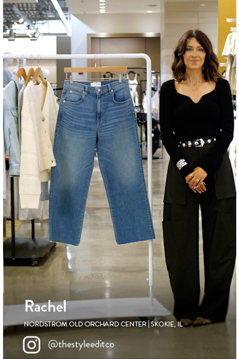 Grace Raw Hem High Waist Crop Wide Leg Jeans video