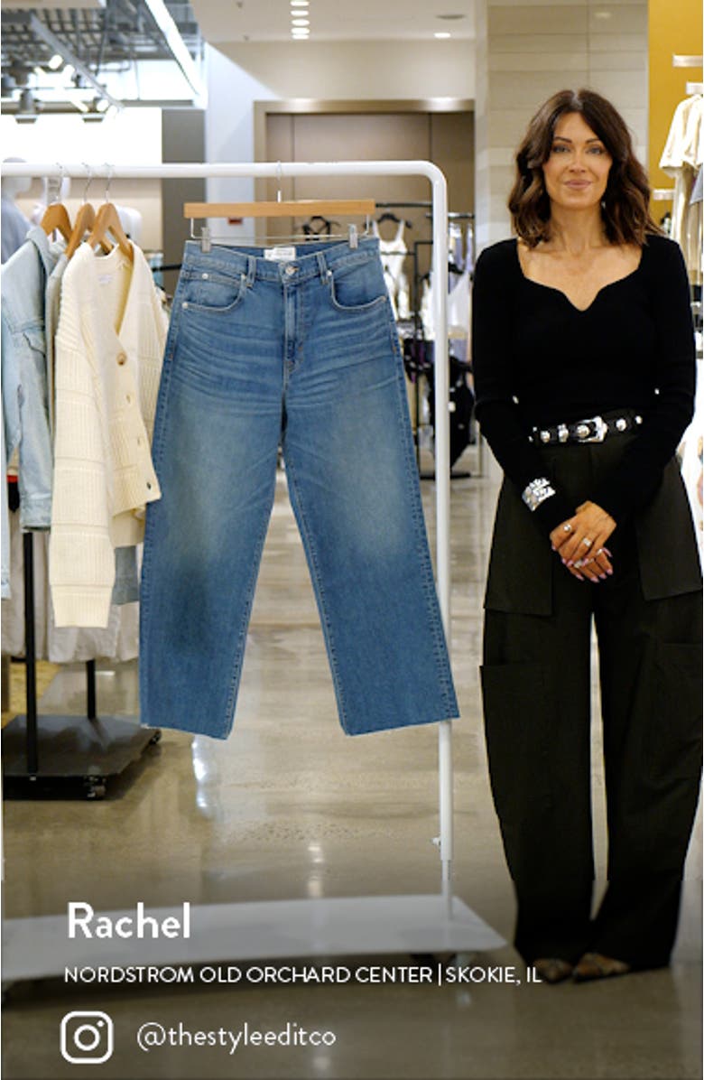 Grace Raw Hem High Waist Crop Wide Leg Jeans, sales video thumbnail